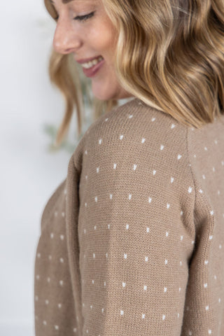 IN STOCK Dalilah Dot Cardigan - Tan