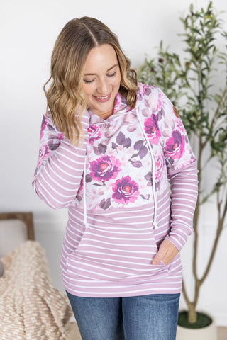 IN STOCK Hailey Pullover Hoodie - Autumn Blossom and Stripes