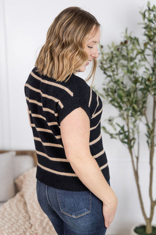 IN STOCK Striped Sweater Top - Black
