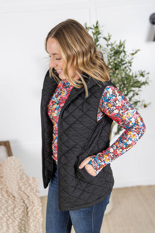 IN STOCK Heather Hooded Vest - Black