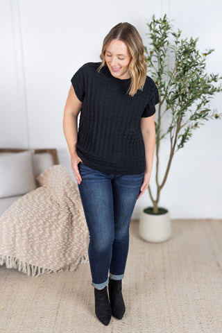 IN STOCK Kelly Knitted Top - Black