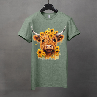 Highland Cow Sunflower T-Shirt