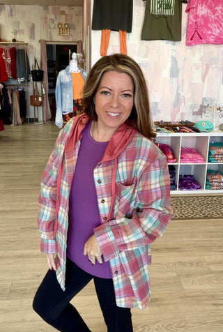 Sweetly Layered Plaid Shacket