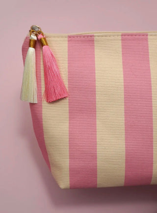 Striped Tassel Makeup Bag
