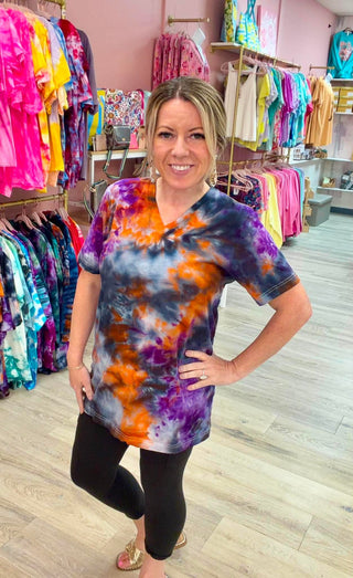 Ice Dye V Neck Tees - Witches Potion * Ready to Ship
