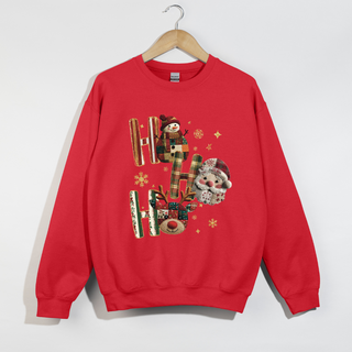 Plaid Ho Ho Ho Crewneck