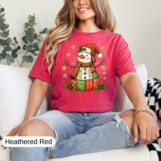 Patched Snowman T-Shirt