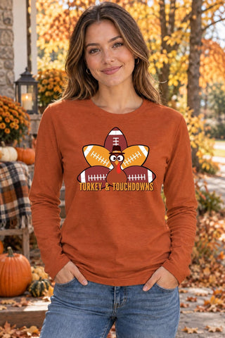 Turkey & Touchdowns Long Sleeve Tshirt