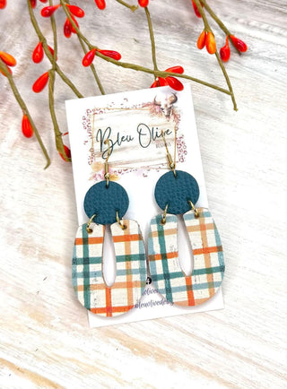 Harvest Plaid Drop Earrings