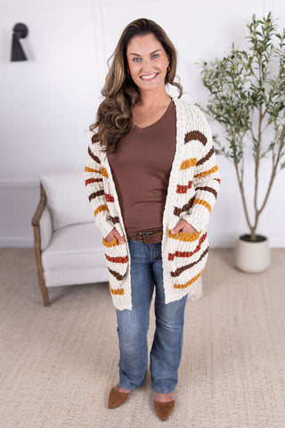 IN STOCK Stripe Cardigan - Fall Stripes