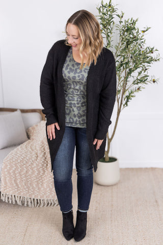 IN STOCK Madison Cozy Cardigan - Black
