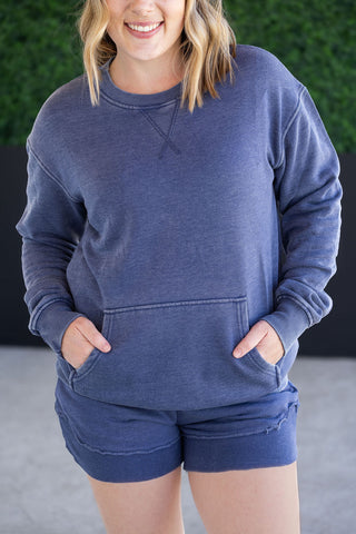 IN STOCK Vintage Wash Pocket Pullover - Nautical Navy FINAL SALE