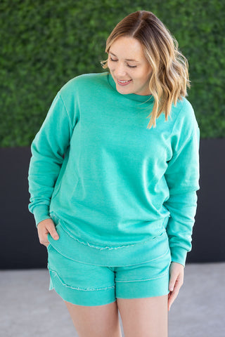 IN STOCK Vintage Wash Pullover - Caribbean Green FINAL SALE