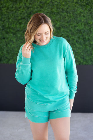 IN STOCK Vintage Wash Pullover - Caribbean Green FINAL SALE