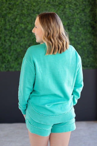 IN STOCK Vintage Wash Pullover - Caribbean Green FINAL SALE