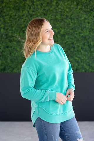 IN STOCK Vintage Wash Pullover - Caribbean Green FINAL SALE