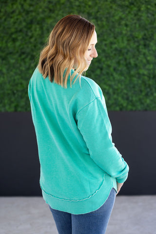 IN STOCK Vintage Wash Pullover - Caribbean Green FINAL SALE