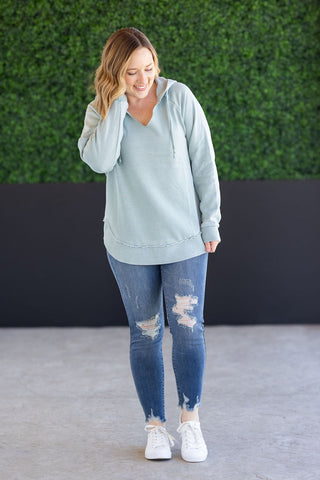 IN STOCK Vintage Wash Beach Hoodie - Seabreeze FINAL SALE