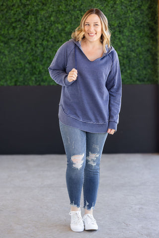 IN STOCK Vintage Wash Beach Hoodie - Nautical Navy FINAL SALE