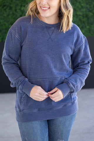IN STOCK Vintage Wash Pocket Pullover - Nautical Navy FINAL SALE