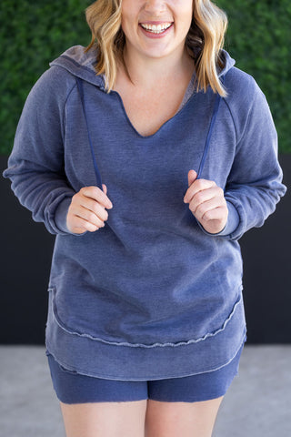IN STOCK Vintage Wash Beach Hoodie - Nautical Navy FINAL SALE