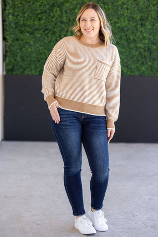 IN STOCK Miley Striped Sweater - Latte