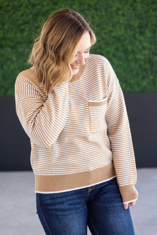 IN STOCK Miley Striped Sweater - Latte