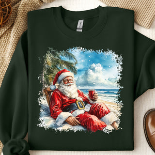 5 O’Clock Beach Santa Crew Sweatshirt
