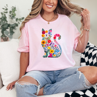 Floral Magic Cat T-Shirt