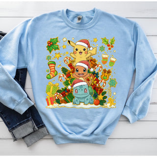 Christmas Yellow Guy & Friends Crew Sweatshirt