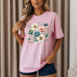 Gold Pieced Floral Tshirt
