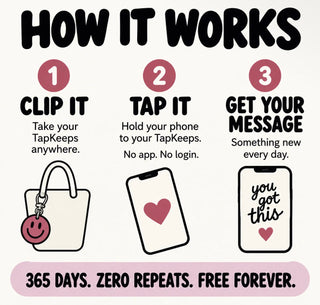 Tap Keeps NFC Daily Message Keychains