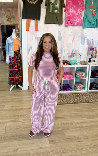 Blush Hour Striped Lounge Set