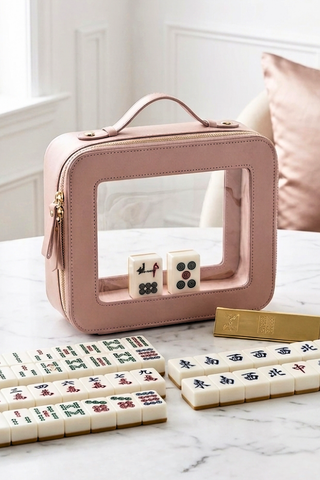 ETA 9/8-9/22 Posie Dark Blush Clear Travel Bag