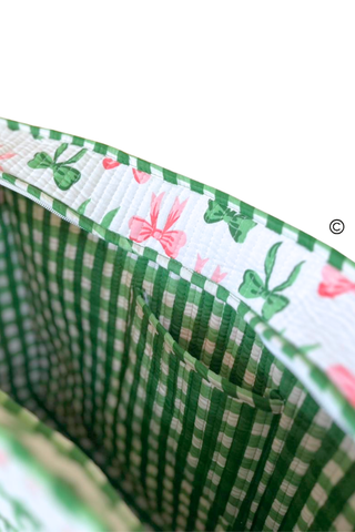 Southern Belle Pink and Green Bow Tote bag