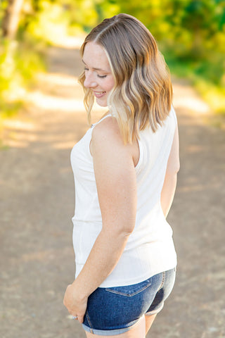IN STOCK Mila Zipper Tank - Ivory FINAL SALE