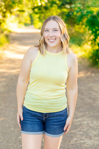 IN STOCK Tara Ribbed Tank - Yellow FINAL SALE