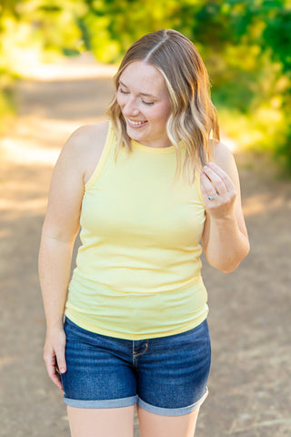 IN STOCK Tara Ribbed Tank - Yellow FINAL SALE