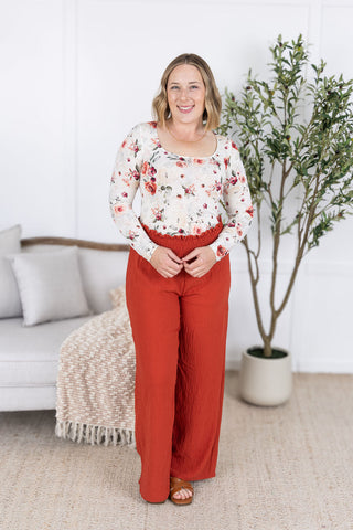 IN STOCK Presley Palazzo Pants - Brick FINAL SALE