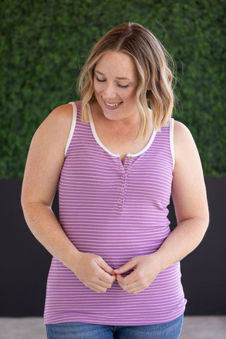 IN STOCK Shiloh Button Snap Tank - Purple FINAL SALE