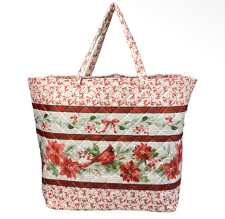 Cardinal Christmas Winter Quilted Tote Bag