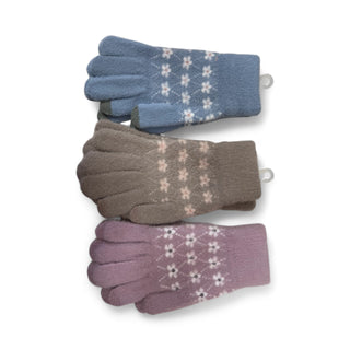 Flower Pattern Print Touchscreen Gloves