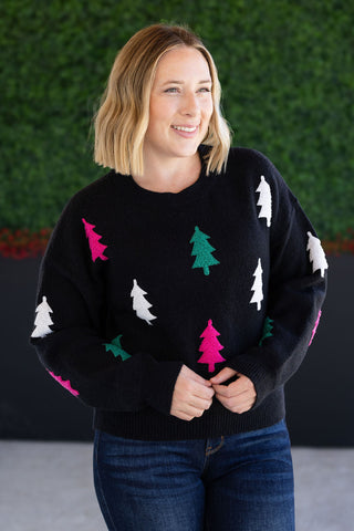 IN STOCK Festive Bright Trees Sweater FINAL SALE