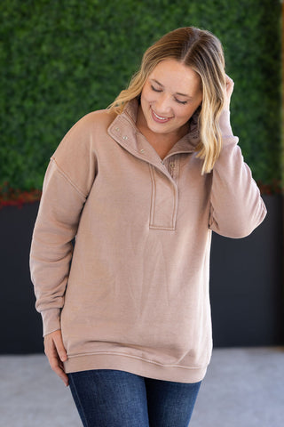IN STOCK Jesse Vintage Wash Snap Pullover - Tan