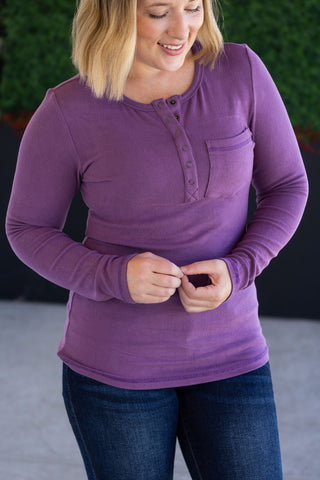IN STOCK Georgia Long Sleeve Top - Purple FINAL SALE