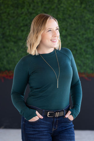 IN STOCK Blair Long Sleeve Top - Hunter Green