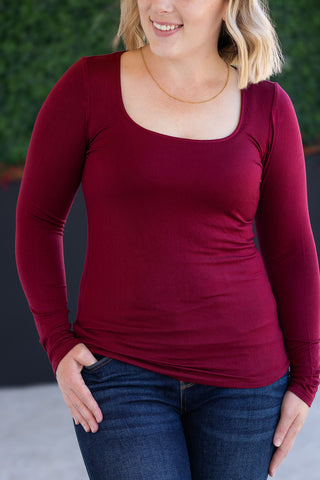 IN STOCK Alyssa Long Sleeve Top - Burgundy