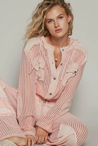 Peachy Keen Hooded Knit Top