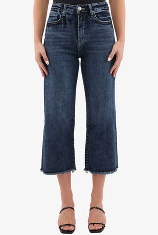 Chloe High Rise Cropped Frayed Jeans