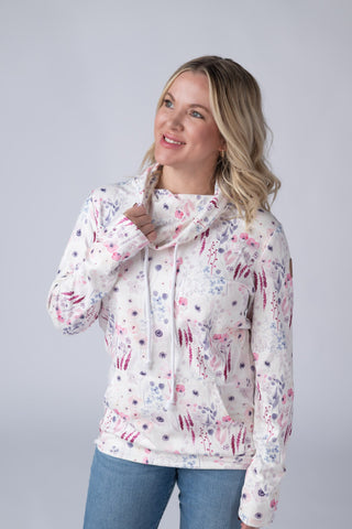 IN STOCK Soft Funnel Neck - Wildflower Gardens FINAL SALE